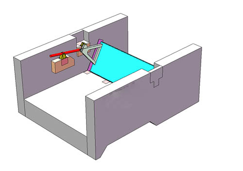 下卧式翻板闸门运行工作原理及结构组件